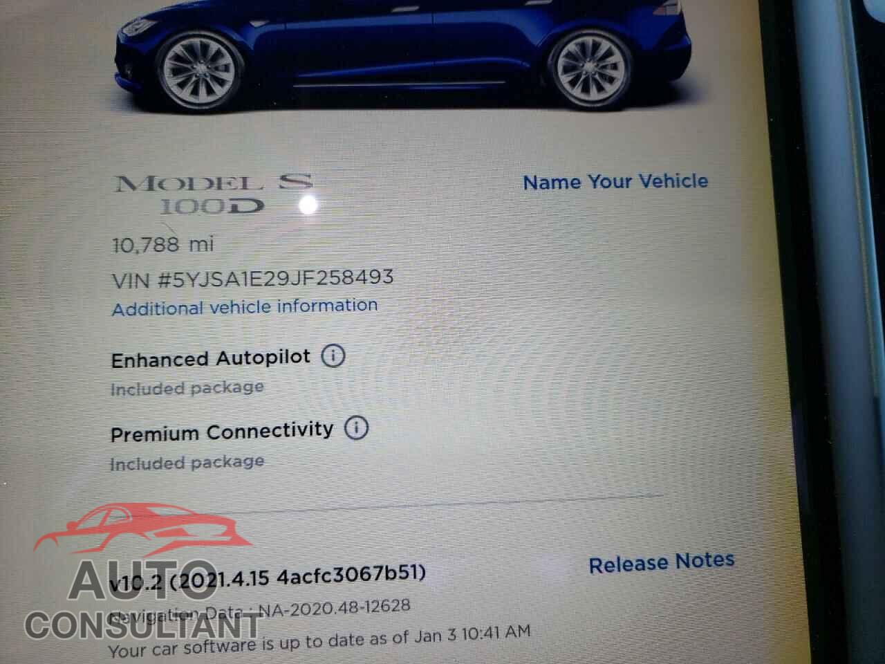 TESLA MODEL S 2018 - 5YJSA1E29JF258493