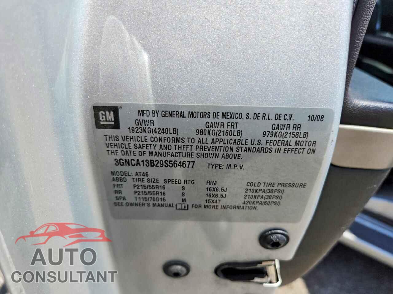 CHEVROLET HHR 2009 - 3GNCA13B29S564677