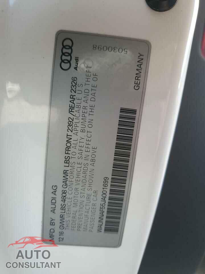 AUDI A5 2018 - WAUNNAF55JA001699