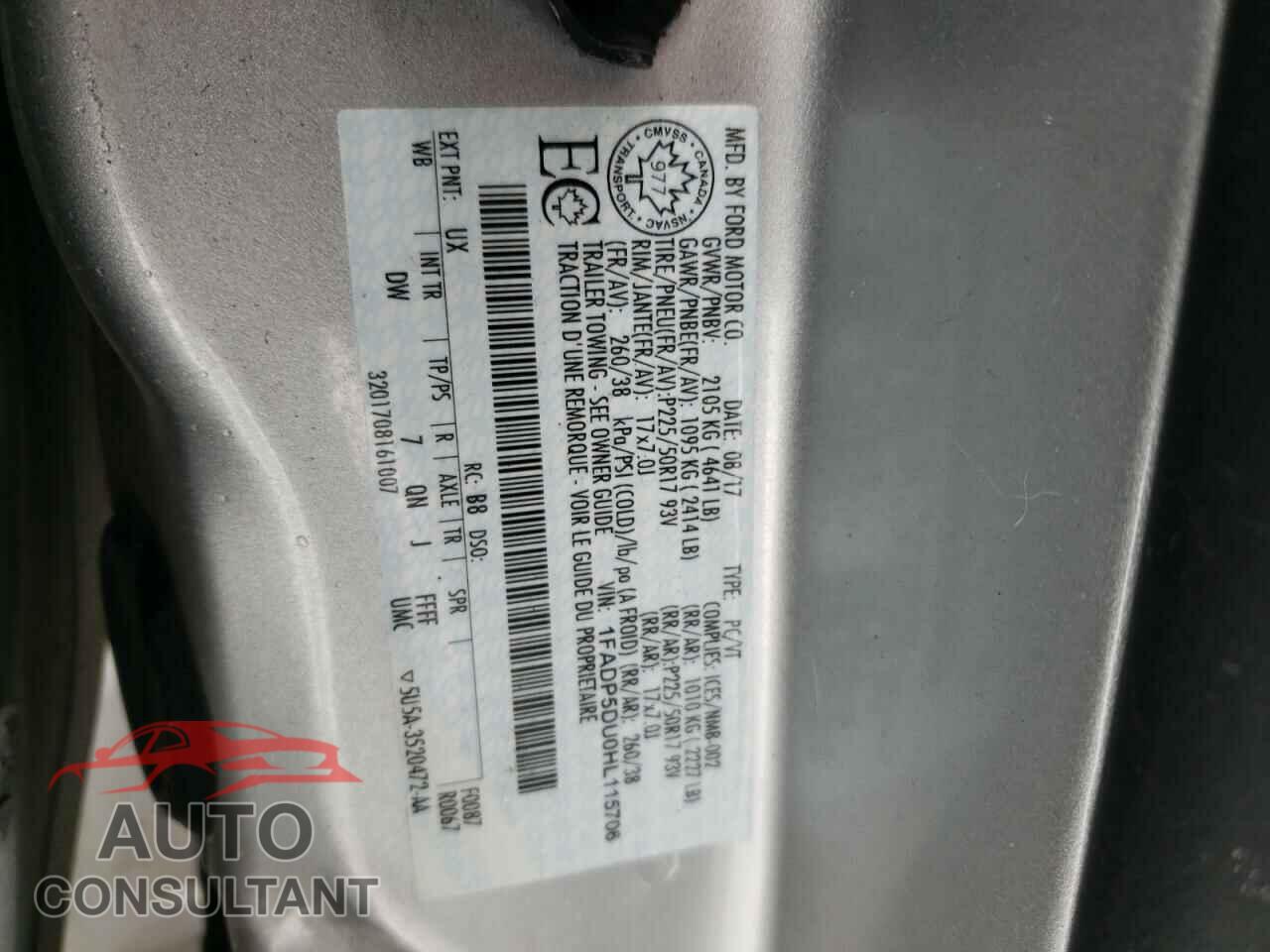 FORD CMAX 2017 - 1FADP5DU0HL115706