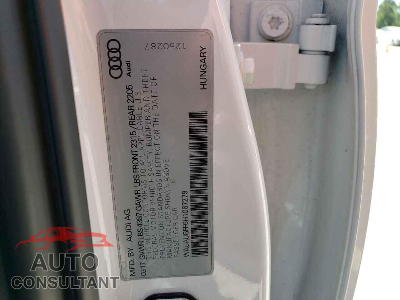 AUDI A3 2017 - WAUAUGFF6H1067279