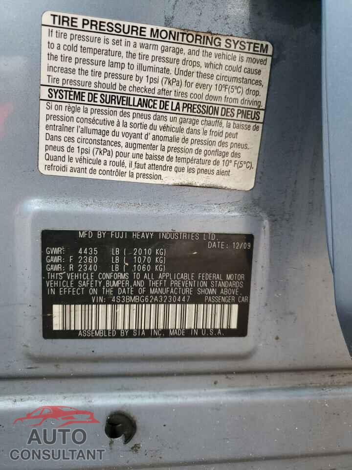 SUBARU LEGACY 2010 - 4S3BMBG62A3230447