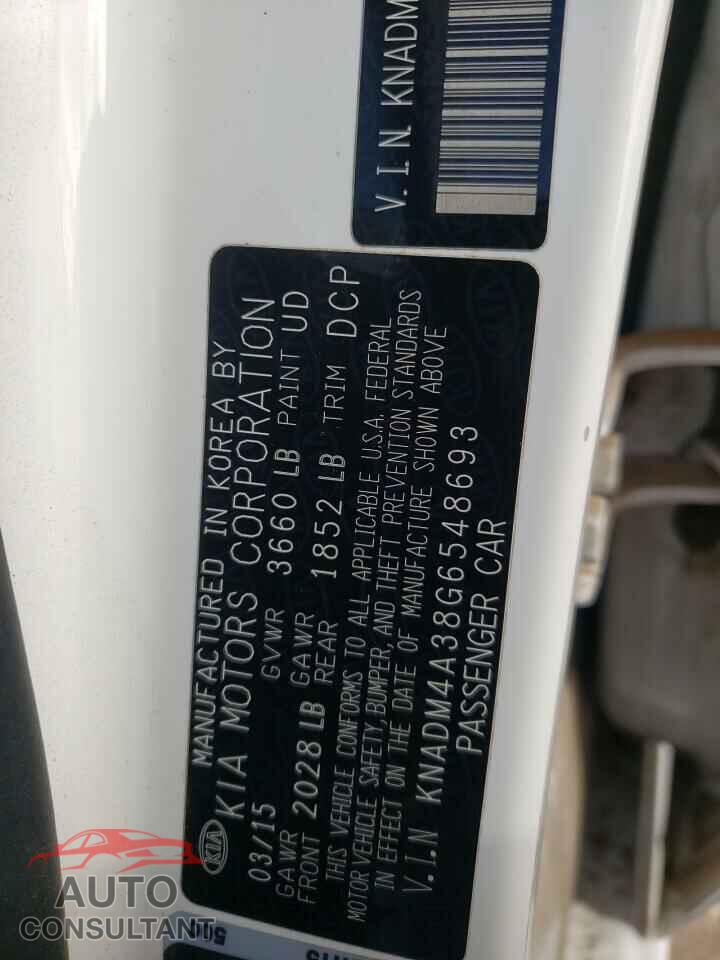 KIA RIO 2016 - KNADM4A38G6548693