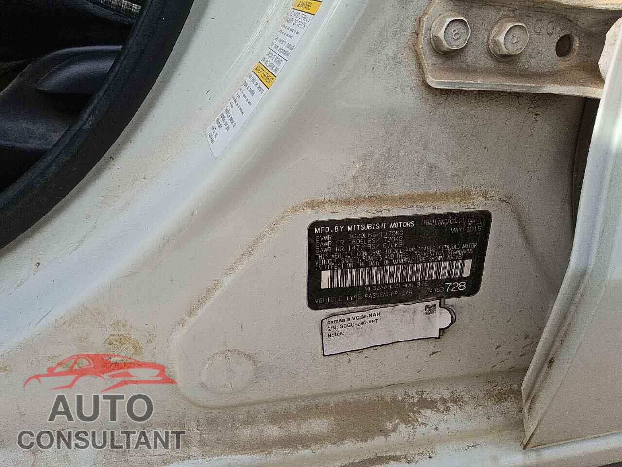 MITSUBISHI MIRAGE 2015 - ML32A4HJ0FH051375