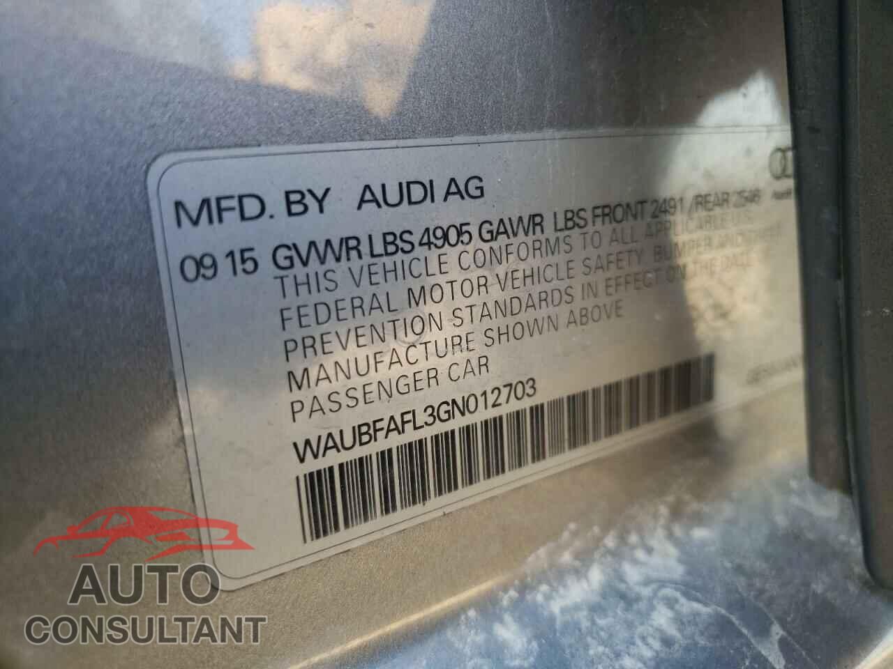 AUDI A4 2016 - WAUBFAFL3GN012703