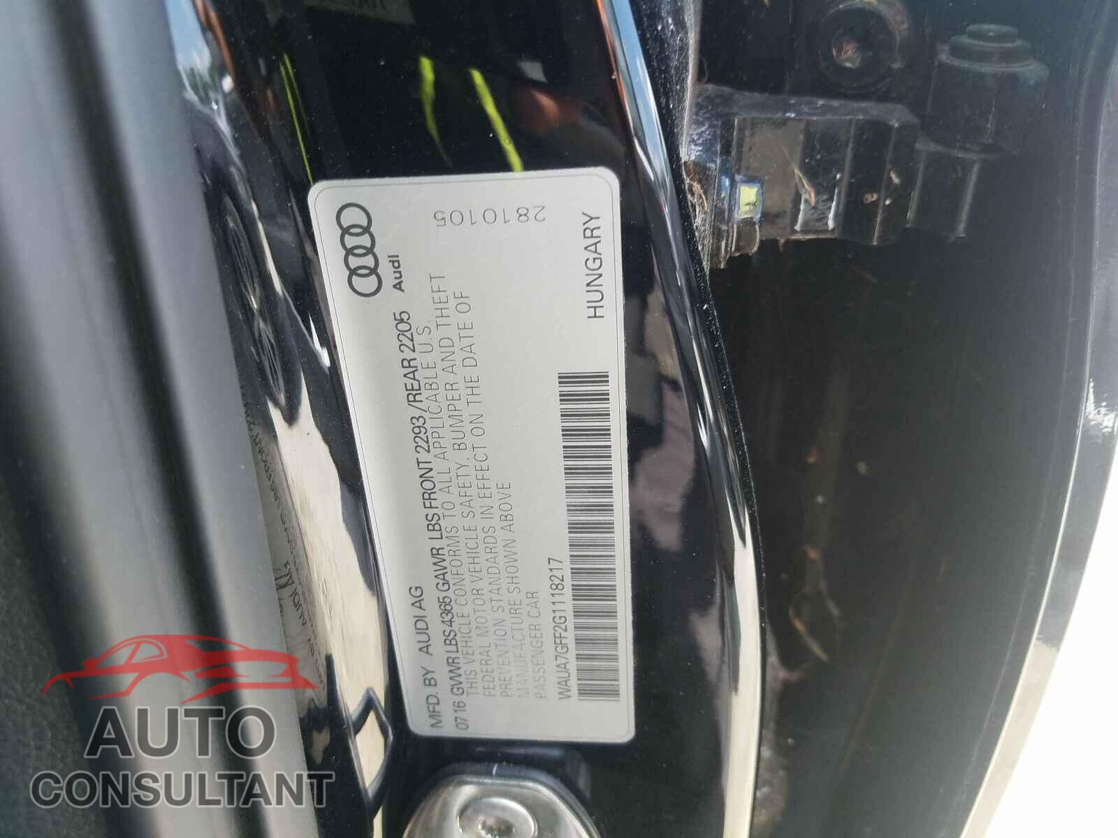 AUDI A3 2016 - WAUA7GFF2G1118217
