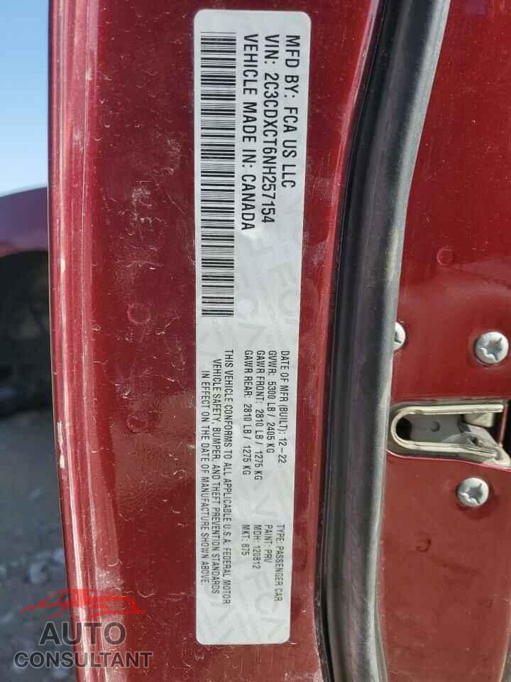 DODGE CHARGER 2022 - 2C3CDXCT6NH257154