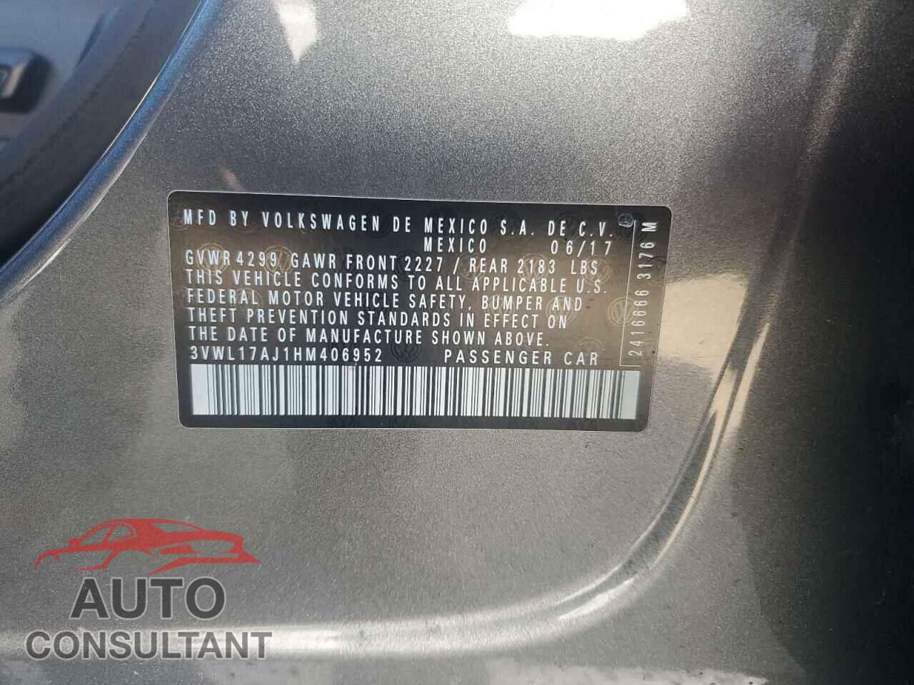 VOLKSWAGEN JETTA 2017 - 3VWL17AJ1HM406952