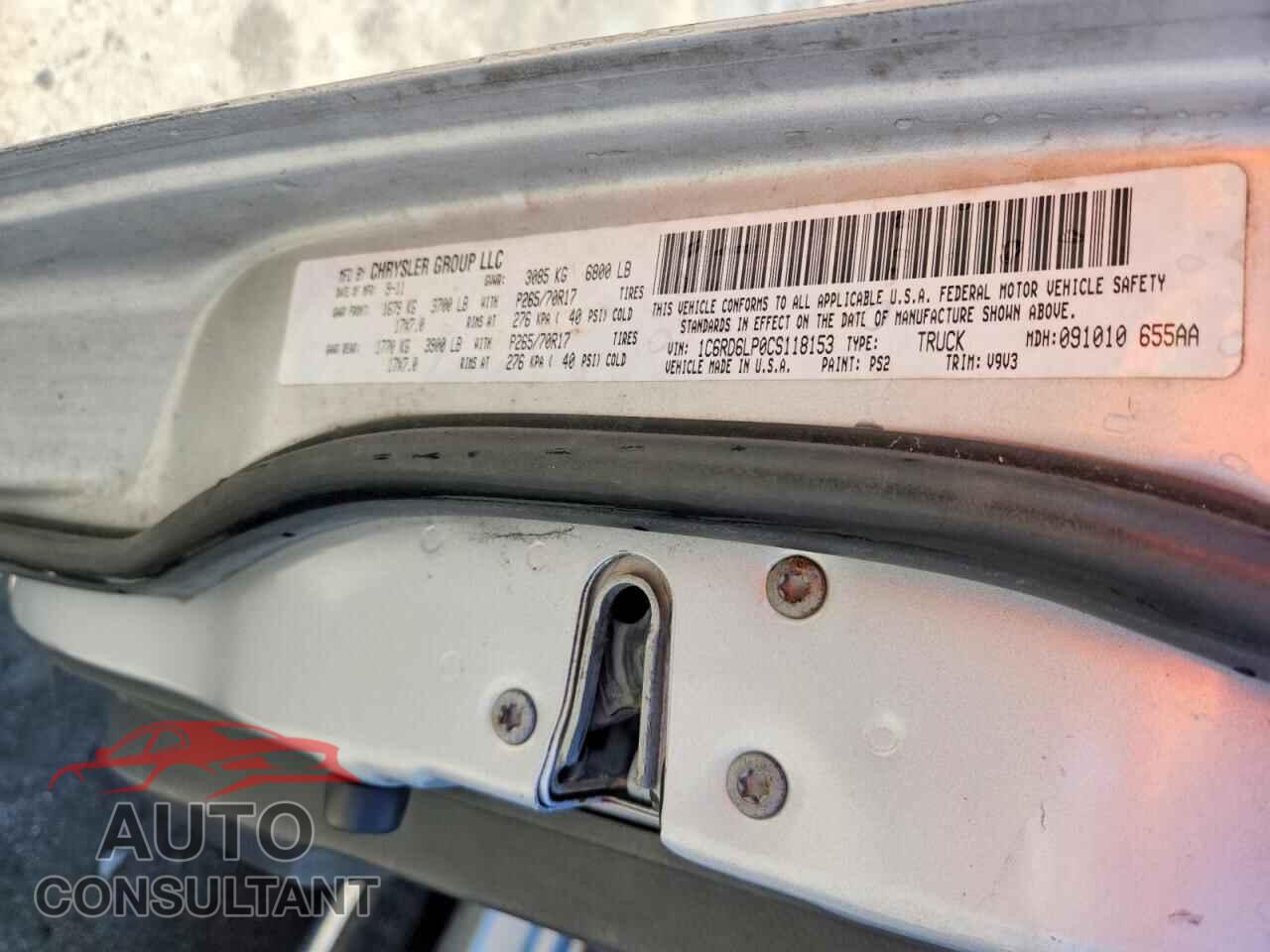 DODGE RAM 1500 2012 - 1C6RD6LP0CS118153