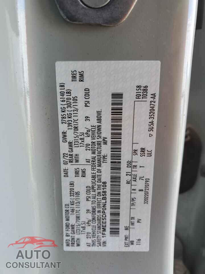 FORD BRONCO 2022 - 1FMEE5DP0NLB58108