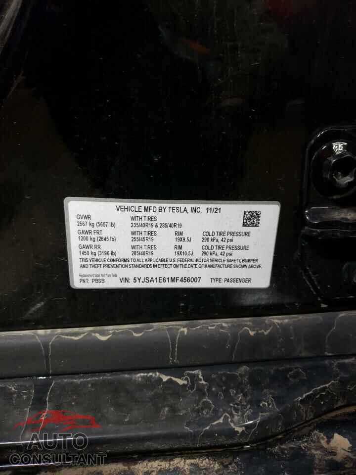 TESLA MODEL S 2021 - 5YJSA1E61MF456007
