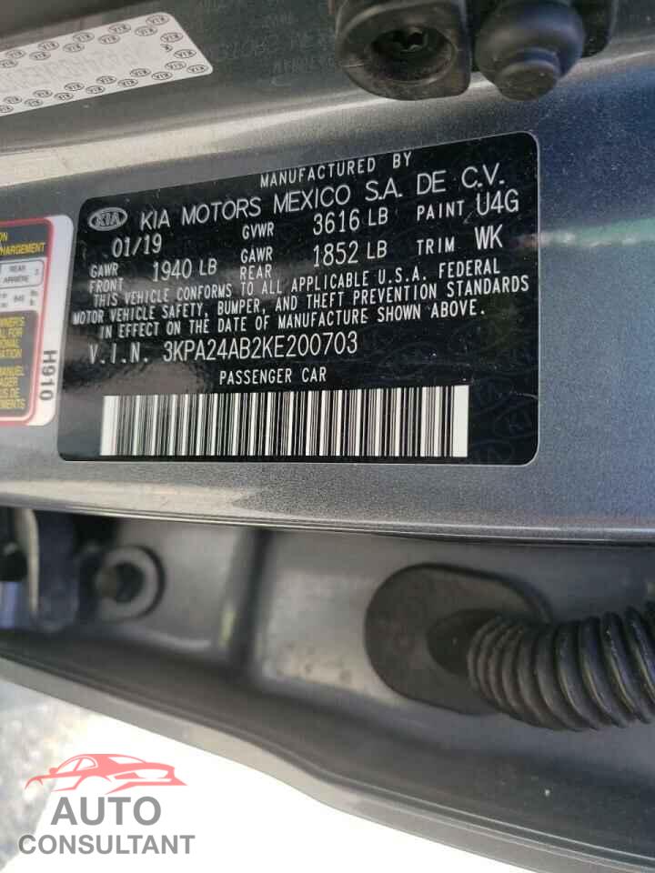 KIA RIO 2019 - 3KPA24AB2KE200703