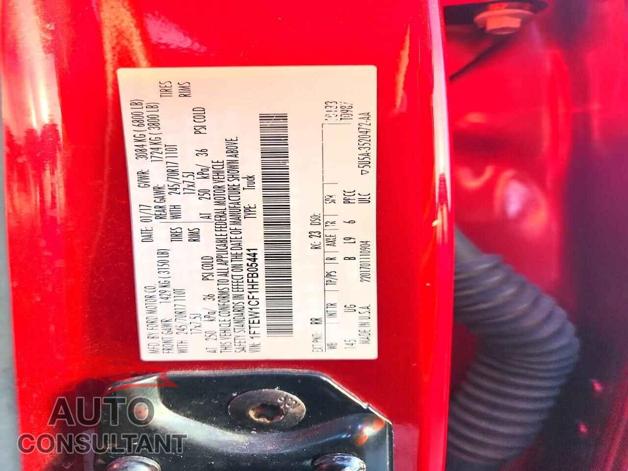 FORD F150 2017 - 1FTEW1CF1HFB05441