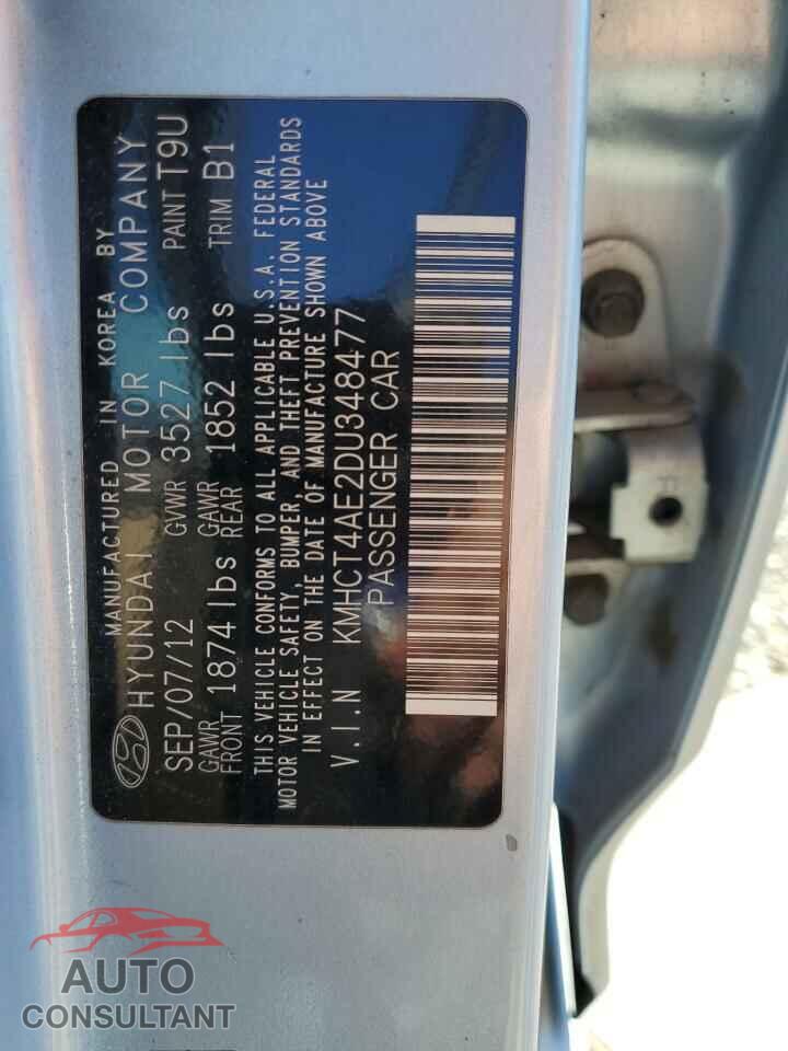 HYUNDAI ACCENT 2013 - KMHCT4AE2DU348477