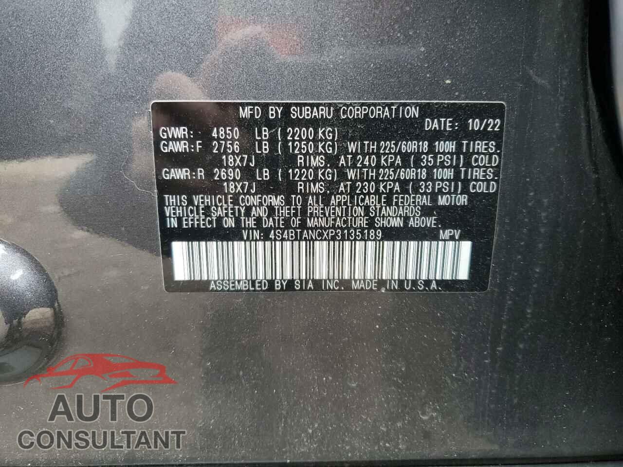 SUBARU OUTBACK 2023 - 4S4BTANCXP3135189