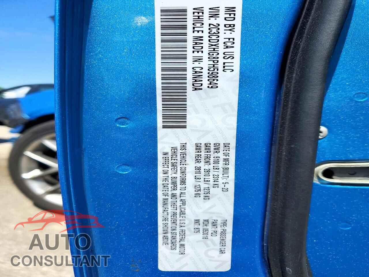 DODGE CHARGER 2023 - 2C3CDXHG8PH598649