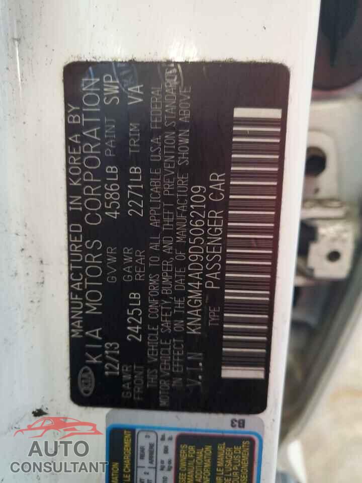KIA OPTIMA 2013 - KNAGM4AD9D5062109