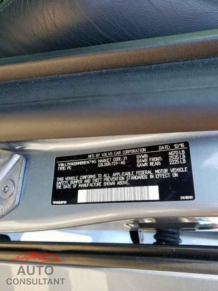 VOLVO S60 2017 - LYV402HM9HB147145