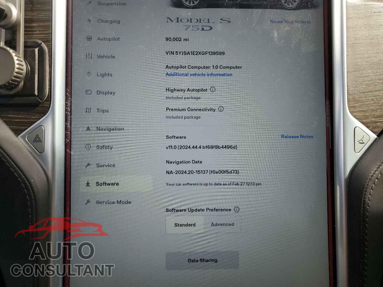 TESLA MODEL S 2016 - 5YJSA1E2XGF139599