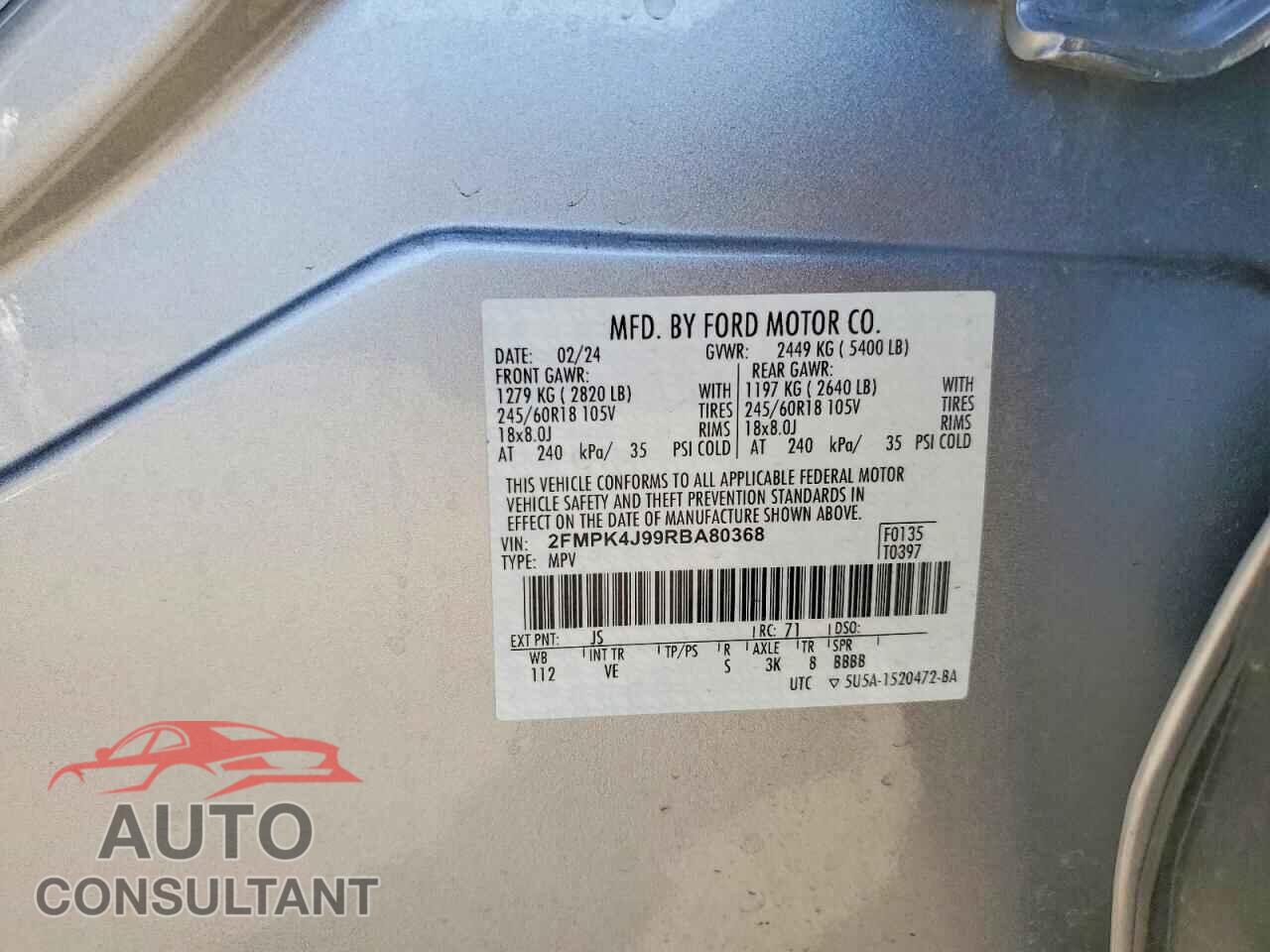 FORD EDGE 2024 - 2FMPK4J99RBA80368
