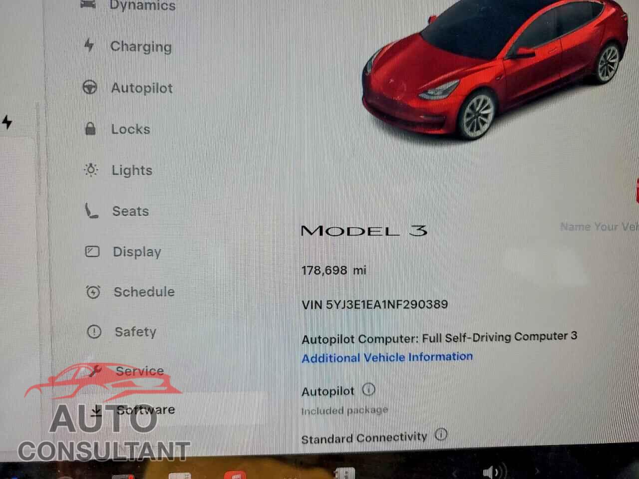 TESLA MODEL 3 2022 - 5YJ3E1EA1NF290389