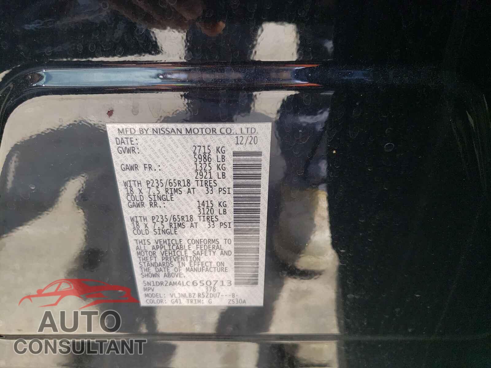 NISSAN PATHFINDER 2020 - 5N1DR2AM4LC650713