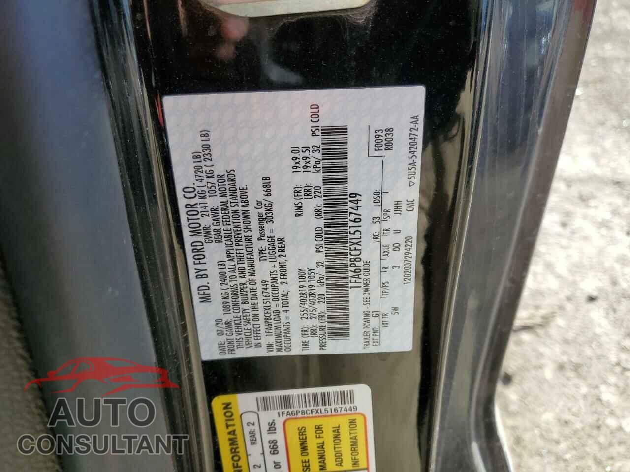 FORD MUSTANG 2020 - 1FA6P8CFXL5167449