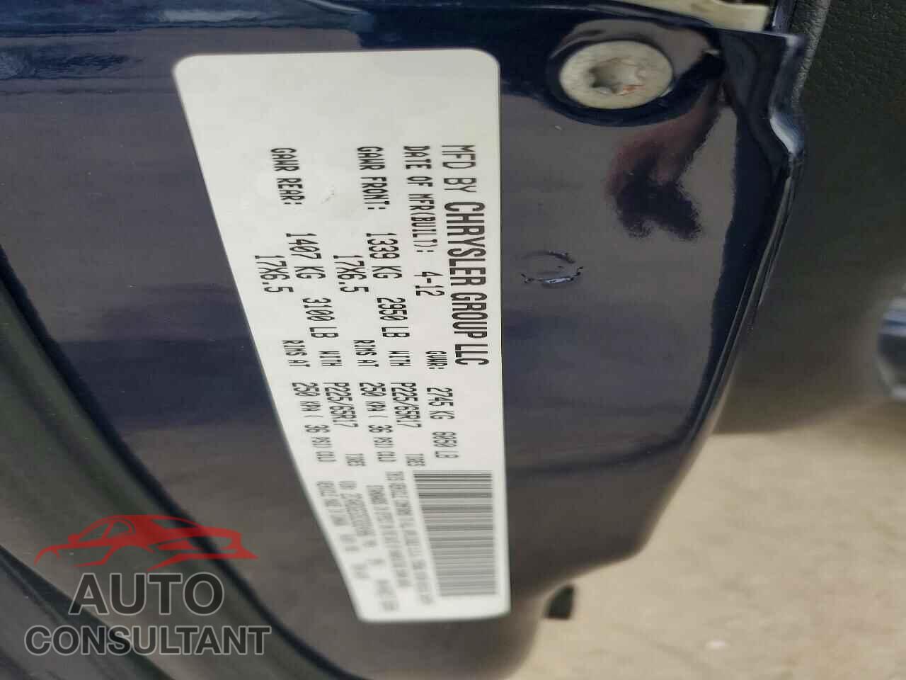 DODGE CARAVAN 2012 - 2C4RDGEG5CR324906