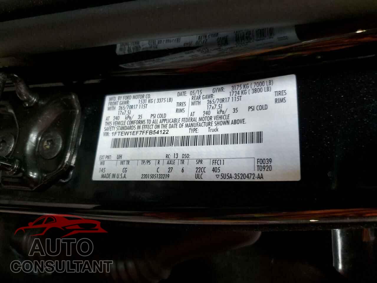 FORD F-150 2015 - 1FTEW1EF7FFB54122