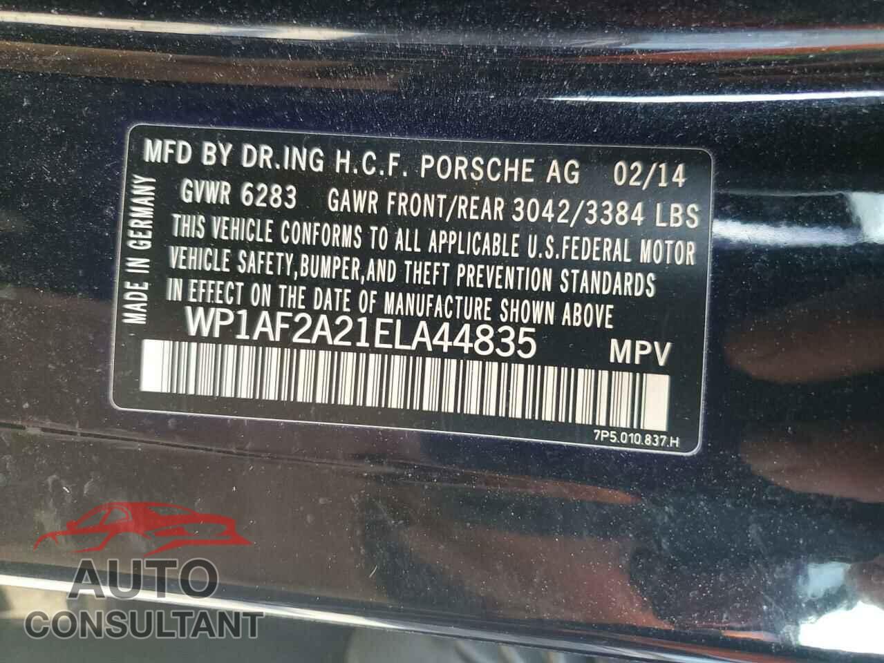 PORSCHE CAYENNE 2014 - WP1AF2A21ELA44835