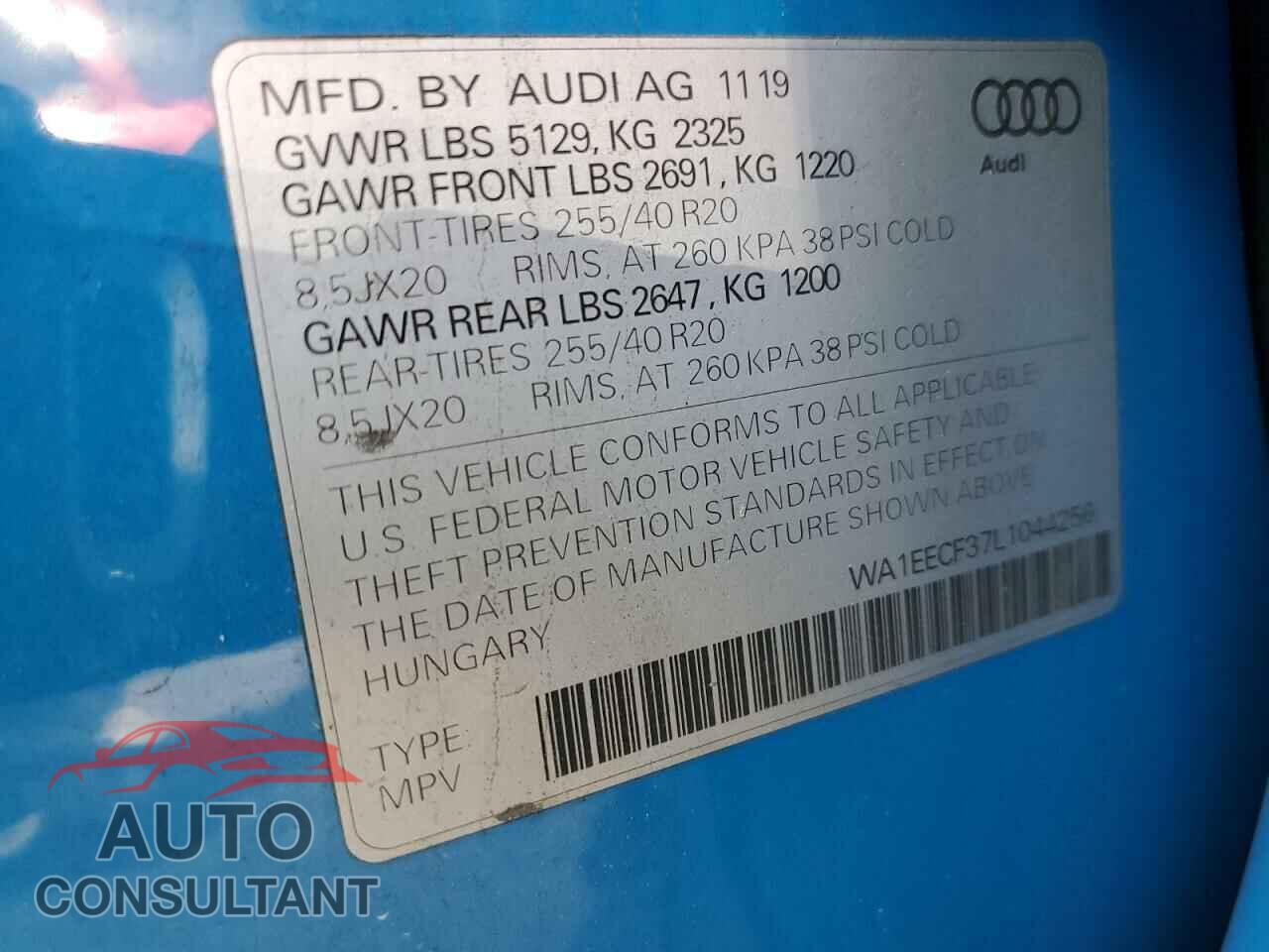 AUDI Q3 2020 - WA1EECF37L1044256