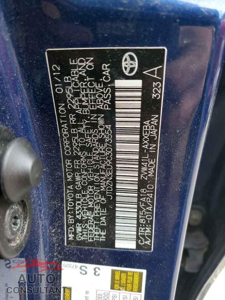 TOYOTA PRIUS 2012 - JTDZN3EU9C3073554