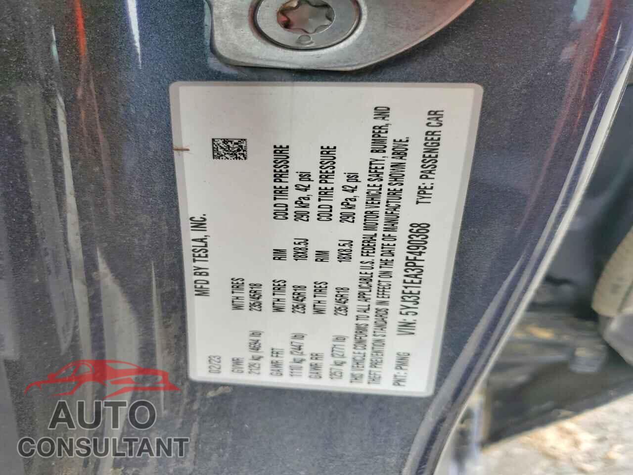 TESLA MODEL 3 2023 - 5YJ3E1EA3PF490368