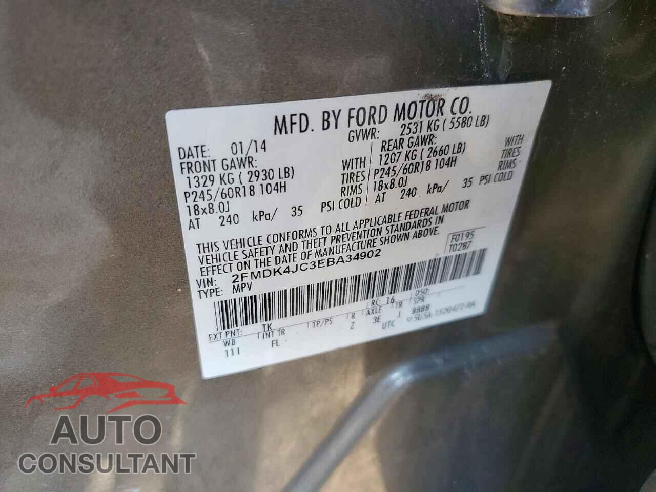 FORD EDGE 2014 - 2FMDK4JC3EBA34902