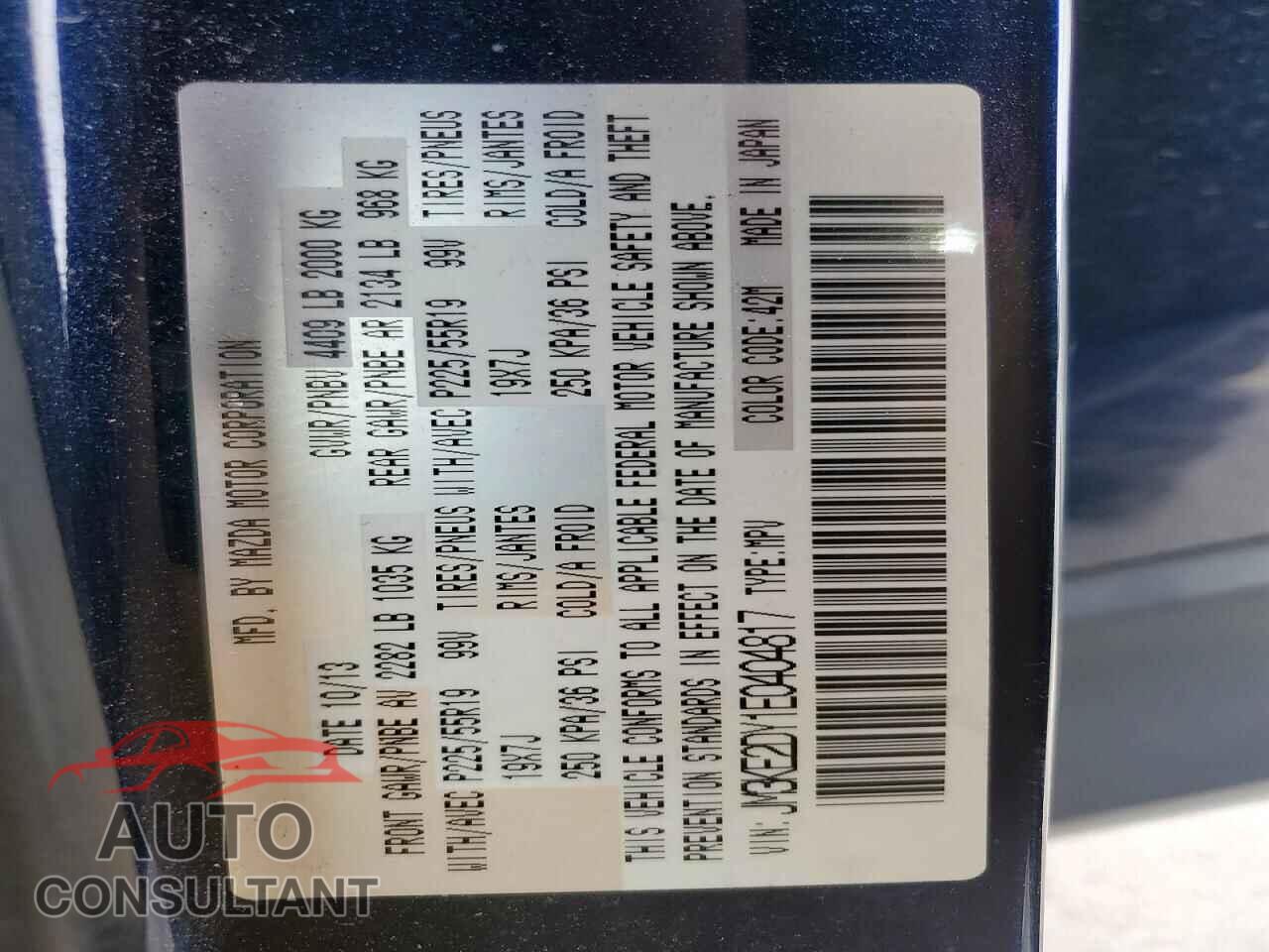 MAZDA CX-5 2014 - JM3KE2DY1E0404817