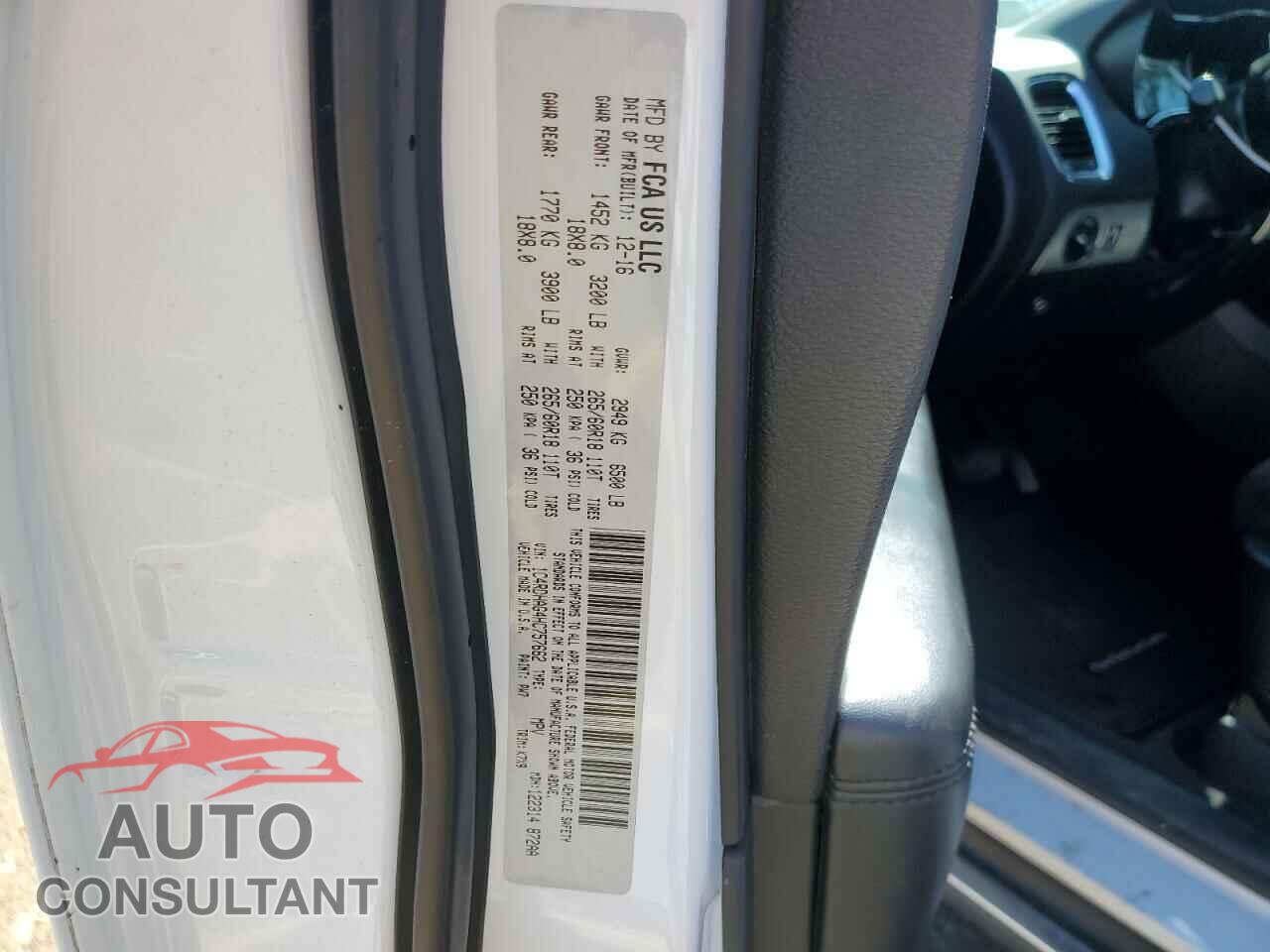 DODGE DURANGO 2017 - 1C4RDHAG4HC757662