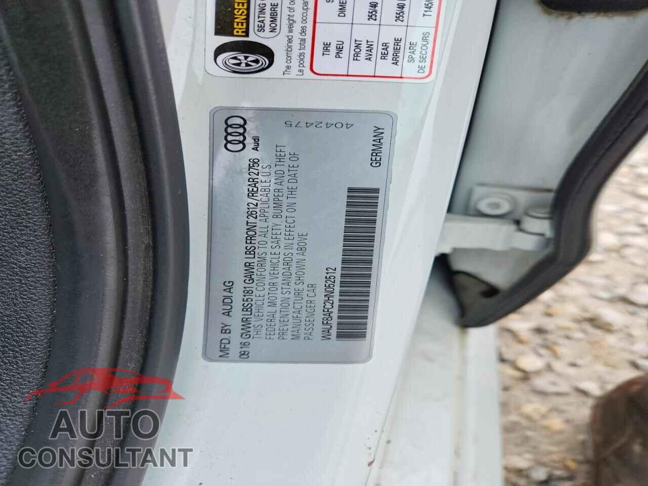 AUDI A6 2017 - WAUF8AFC2HN052512