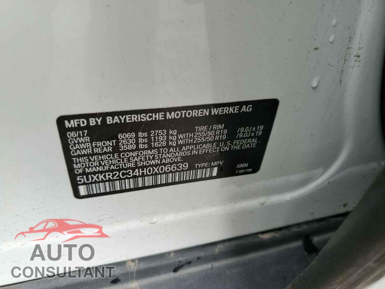 BMW X5 2017 - 5UXKR2C34H0X06639