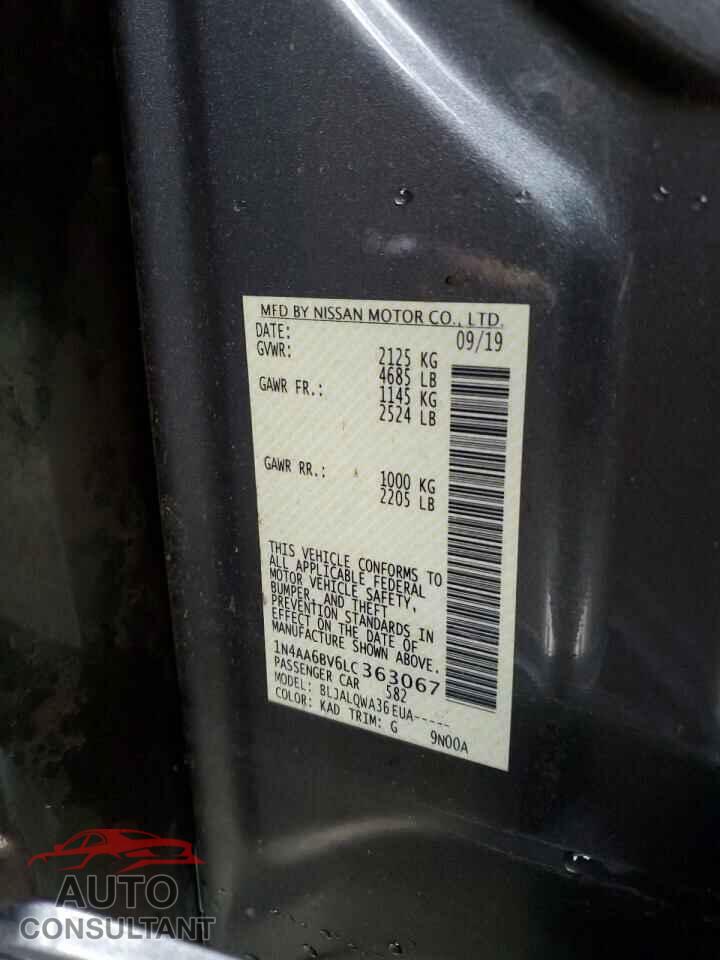 NISSAN MAXIMA 2020 - 1N4AA6BV6LC363067