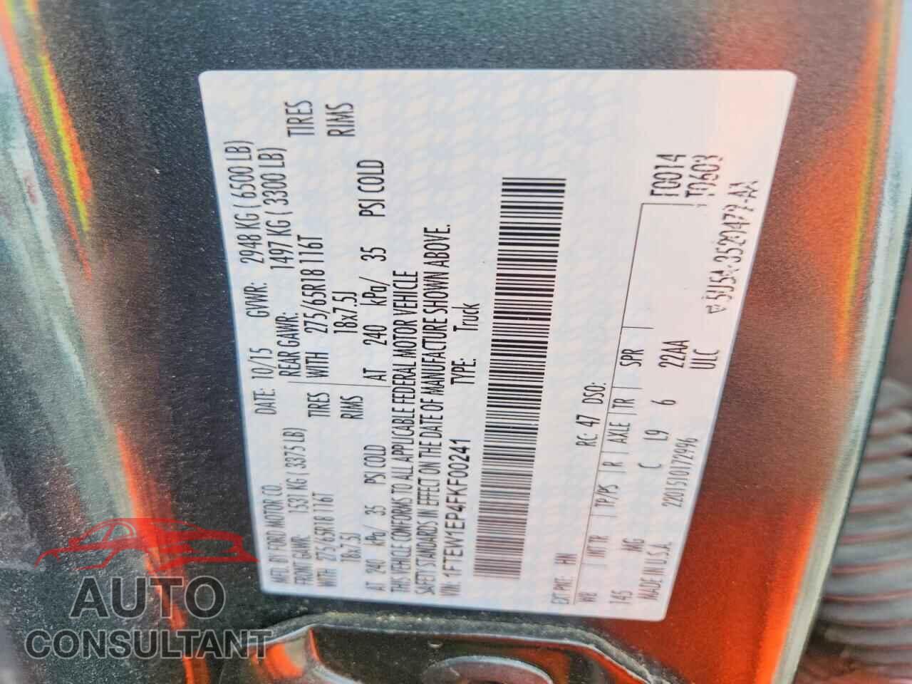 FORD F150 2015 - 1FTEW1EP4FKF00241