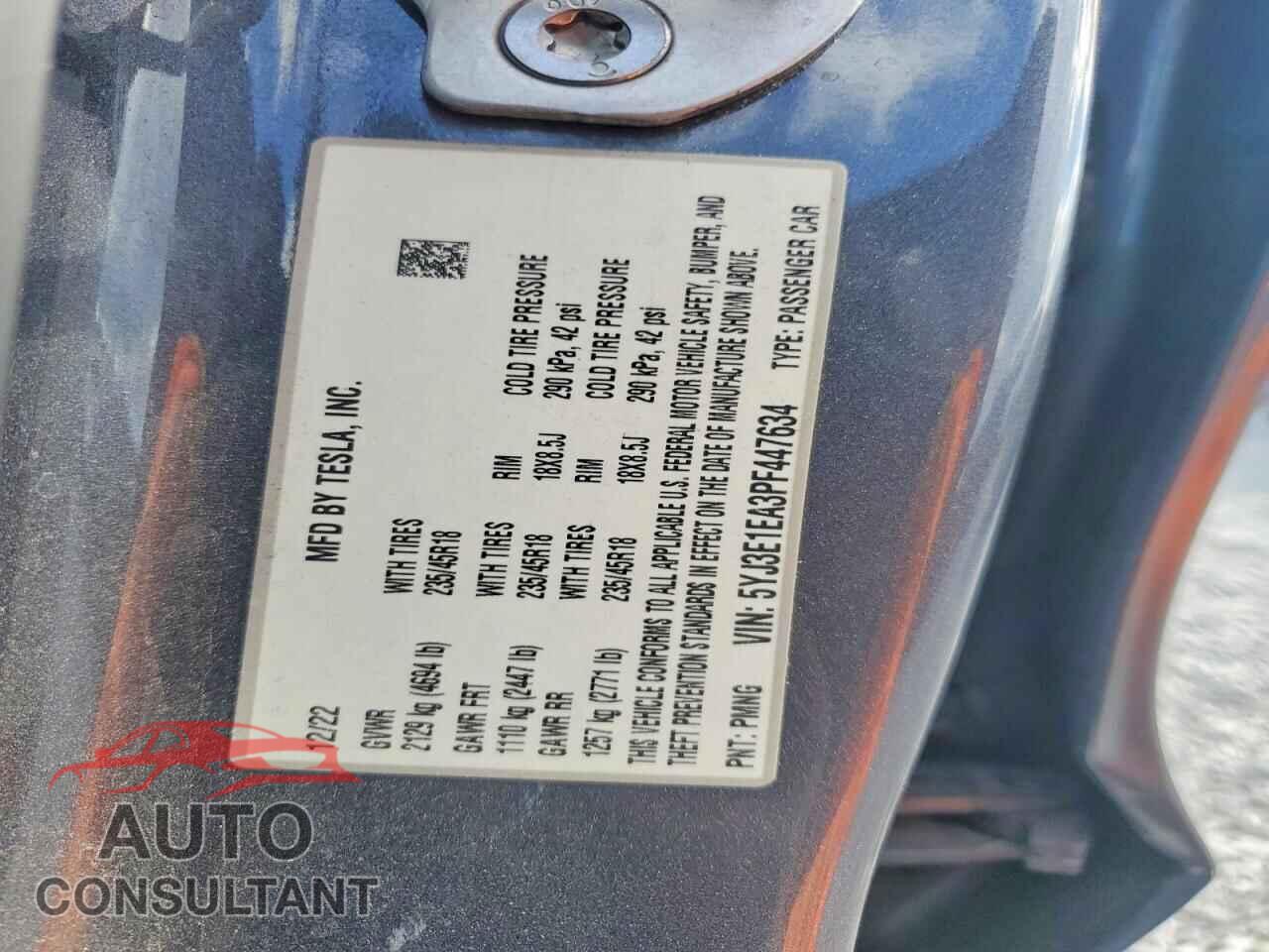 TESLA MODEL 3 2023 - 5YJ3E1EA3PF447634