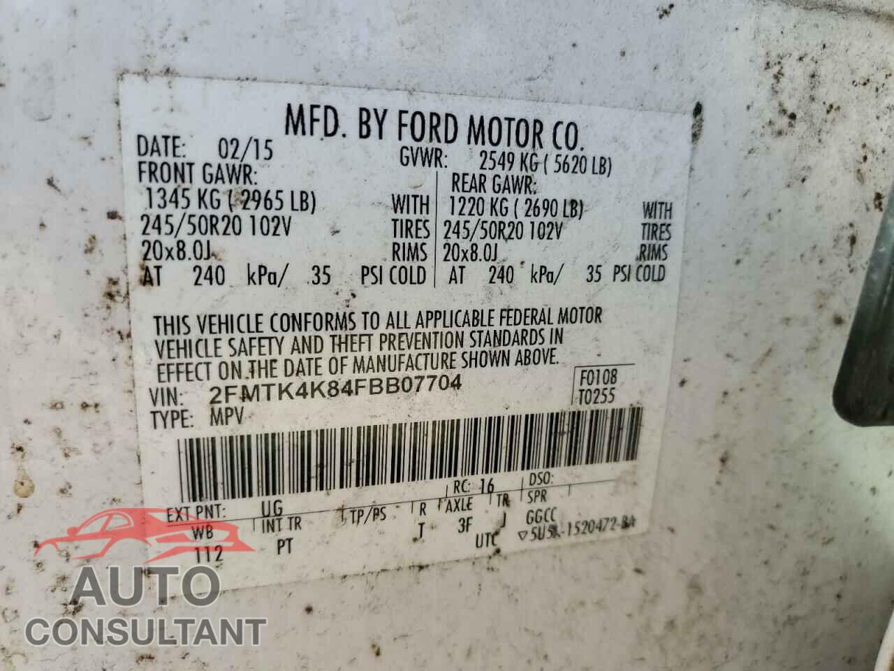 FORD EDGE 2015 - 2FMTK4K84FBB07704