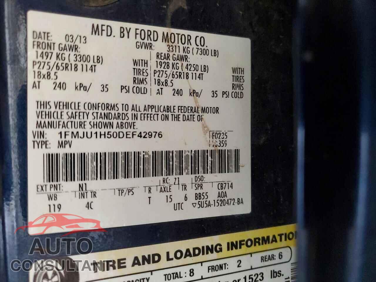 FORD EXPEDITION 2013 - 1FMJU1H50DEF42976