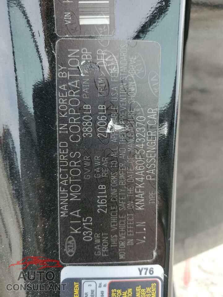 KIA FORTE 2015 - KNAFK4A60F5432370