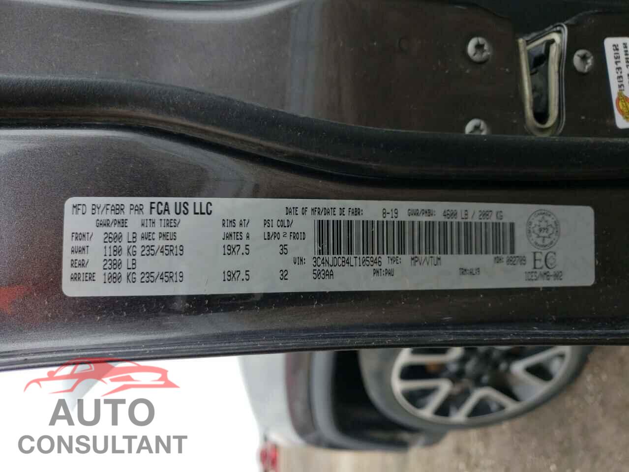 JEEP COMPASS 2020 - 3C4NJDCB4LT105946