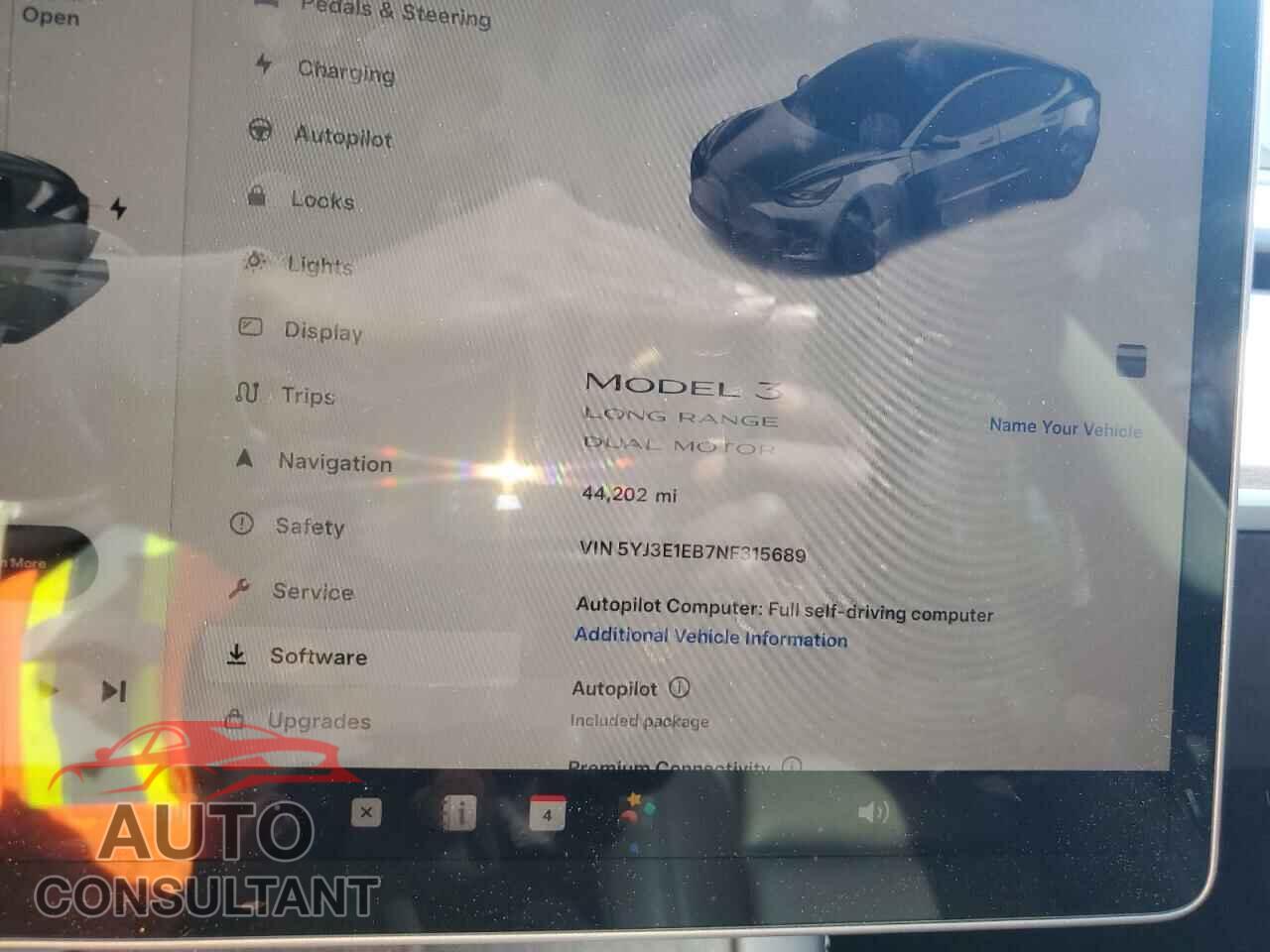 TESLA MODEL 3 2022 - 5YJ3E1EB7NF315689