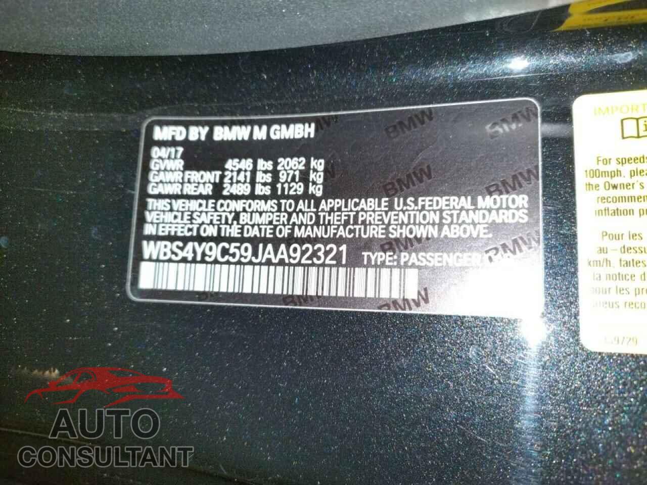 BMW M4 2018 - WBS4Y9C59JAA92321