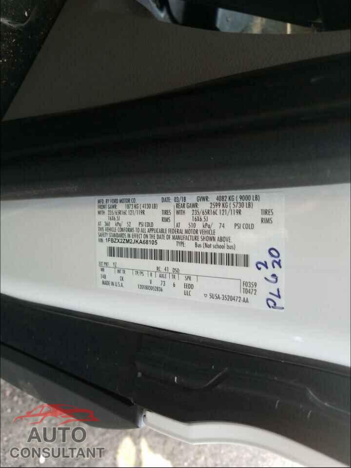 FORD TRANSIT CO 2018 - 1FBZX2ZM2JKA68105