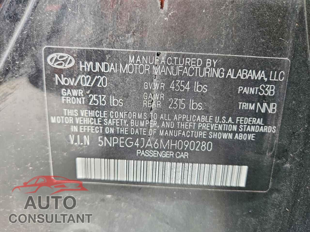 HYUNDAI SONATA 2021 - 5NPEG4JA6MH090280