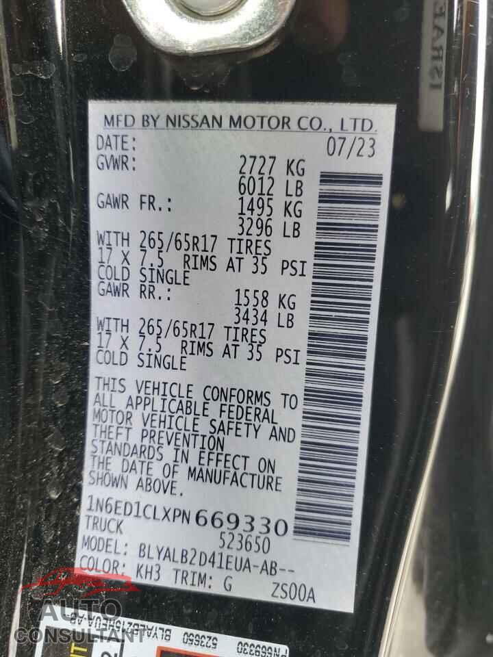 NISSAN FRONTIER 2023 - 1N6ED1CLXPN669330